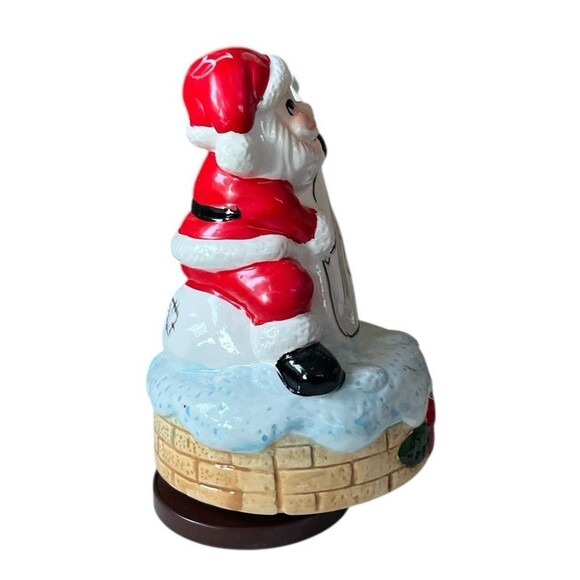 Vintage Christmas Santa Claus Musical Revolving Cello Jingle Bells 7”x5” READ - Picture 3 of 10